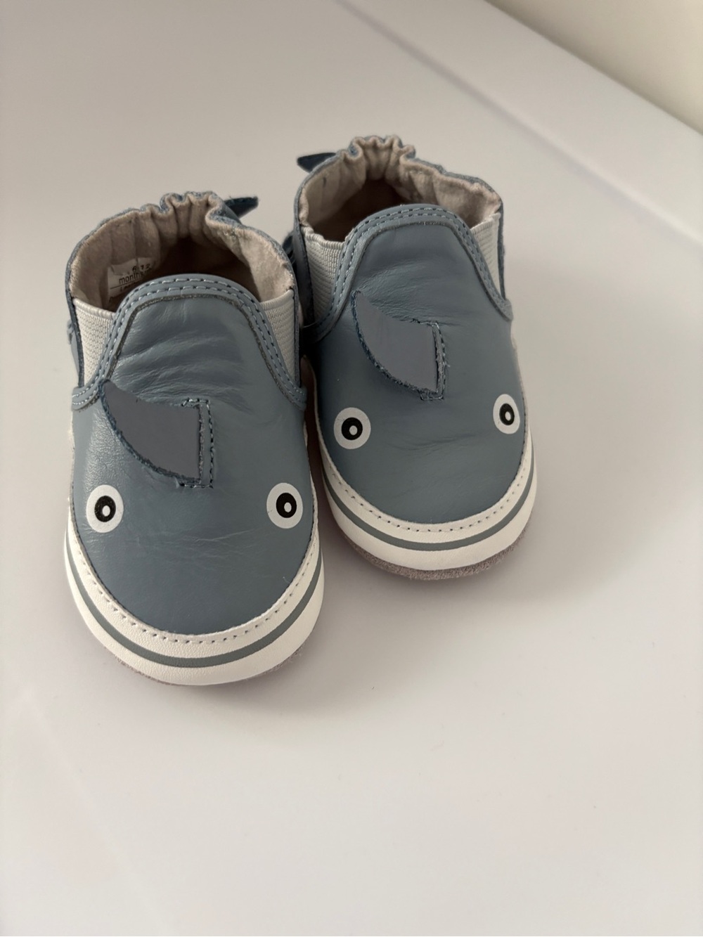 Robeez Gray Shark Slip-On Baby Shoes